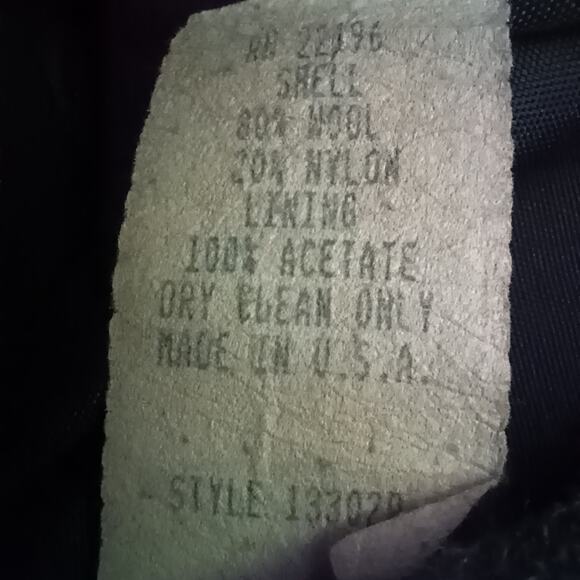 Vintage wool pea coat trench medium sz 8 dark charcoal gray double breasted - Picture 9 of 9